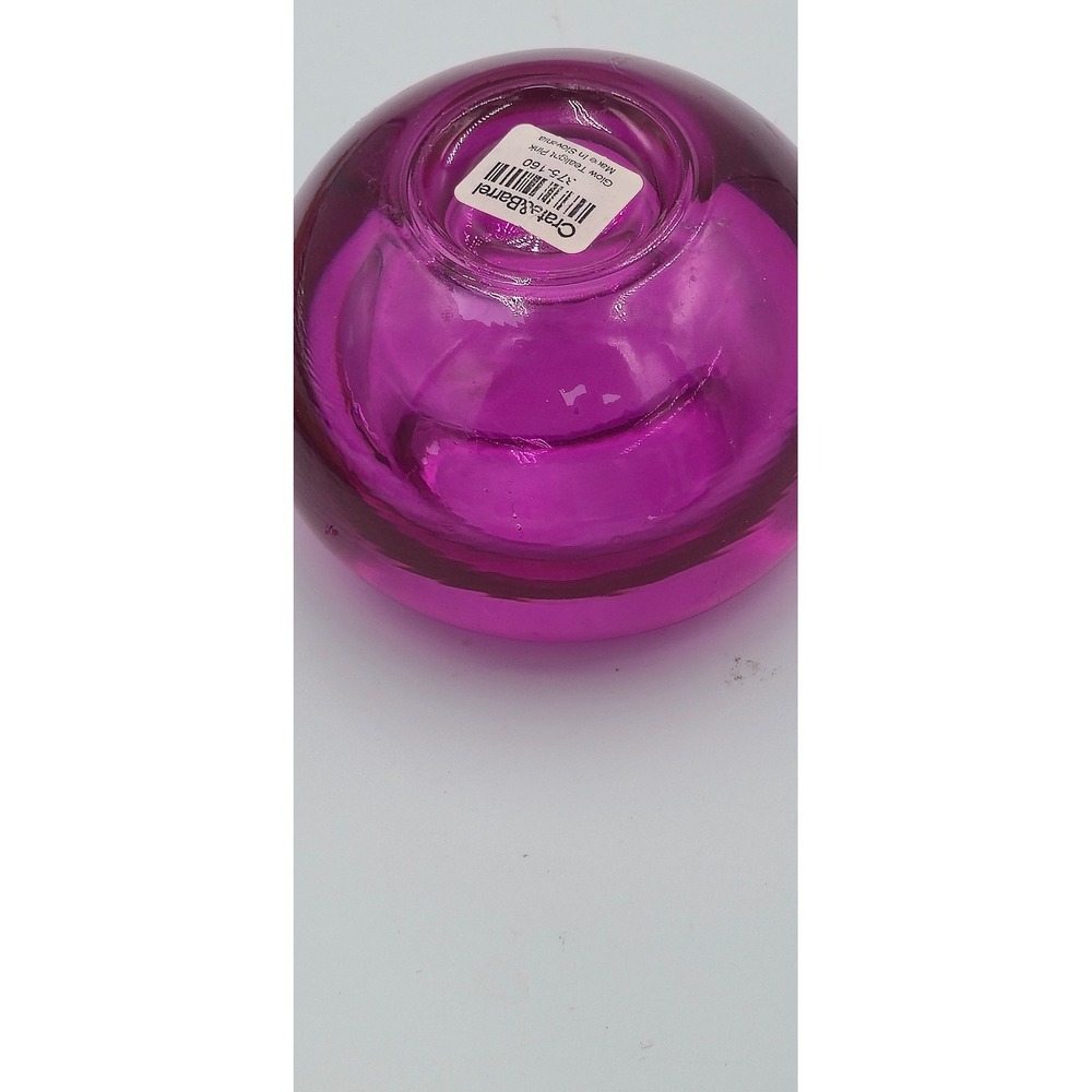 Crate & Barrel Heavy Pink Art Glass Votive Tealight Candle Holder Chunky Vtg - Picture 5 of 8